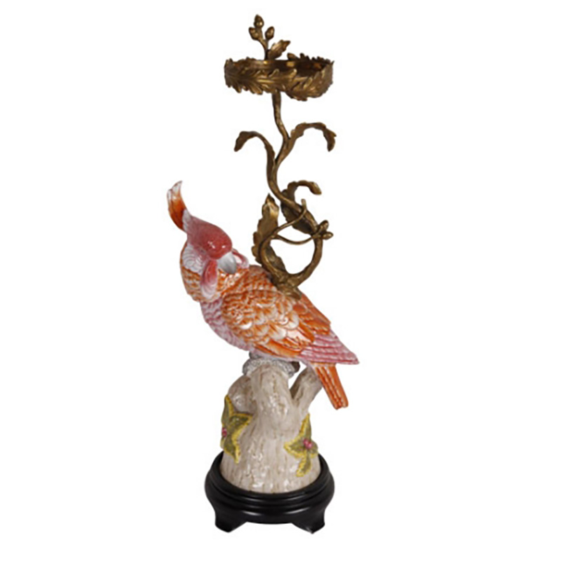 Parrot Candleholder Coral