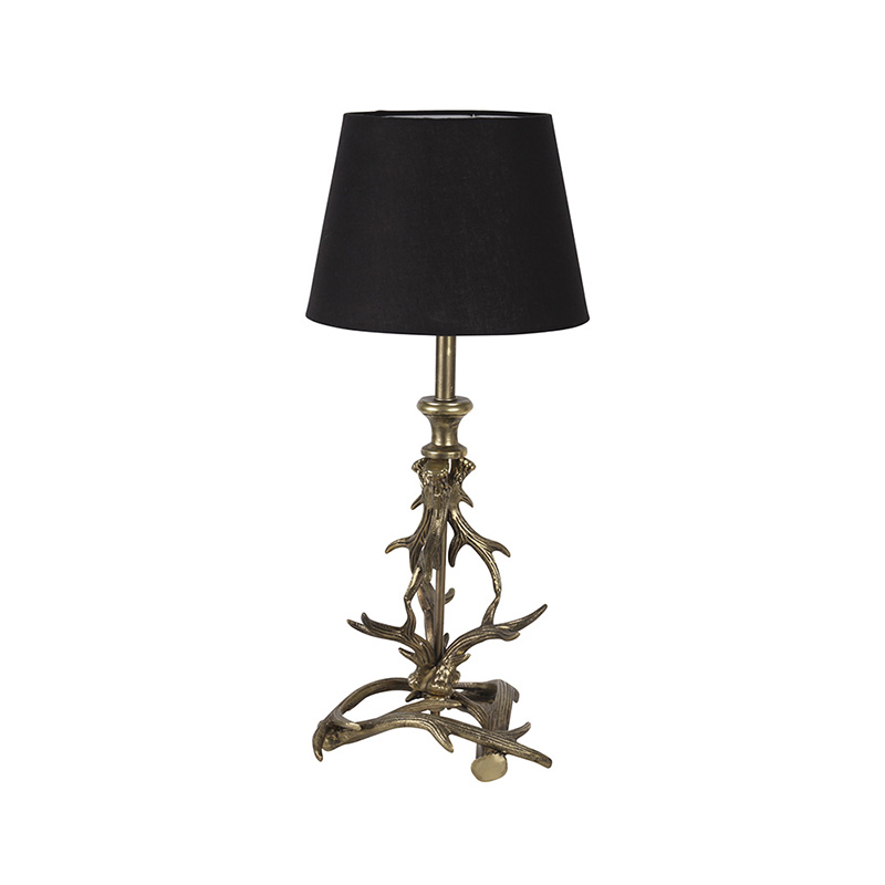 Antler Lamp, Antique Gold