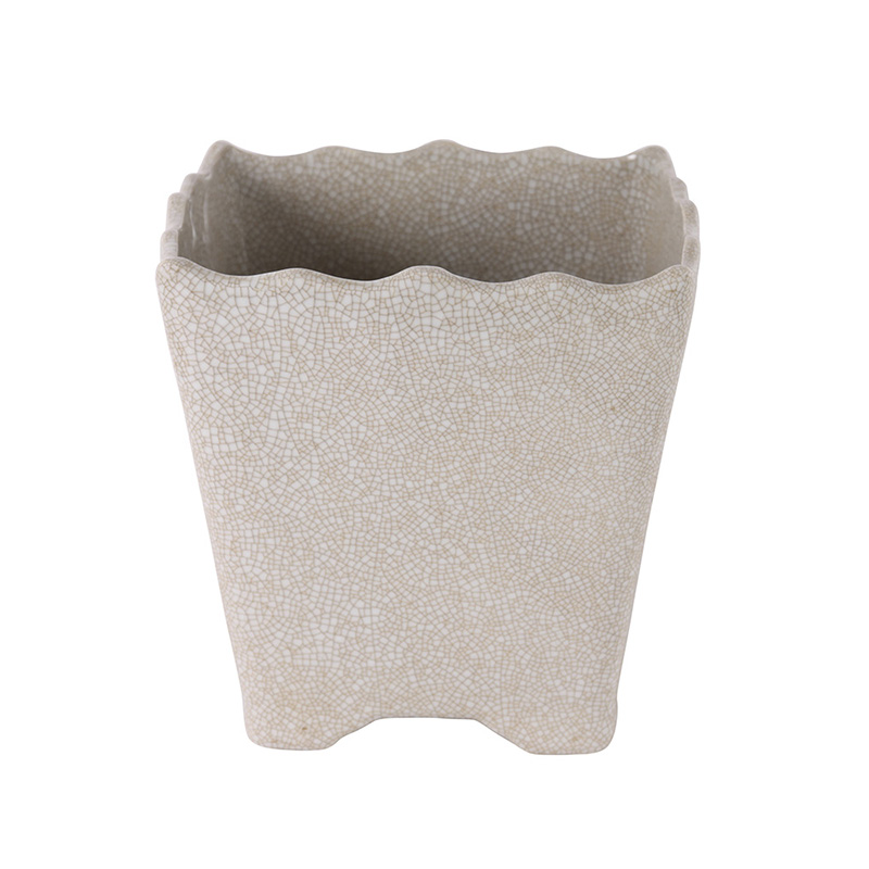 Square Scallop Planter, Medium