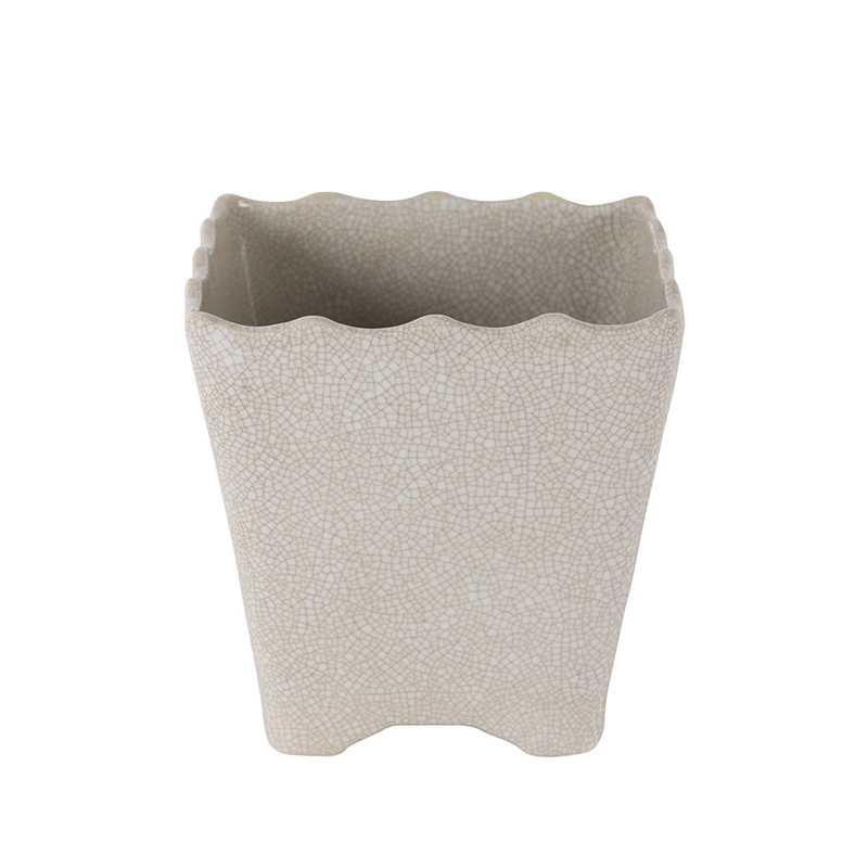 Square Scallop Planter, Small