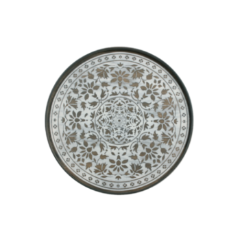 London Essentials - White Marrakesh Driftwood Round Tray, Large