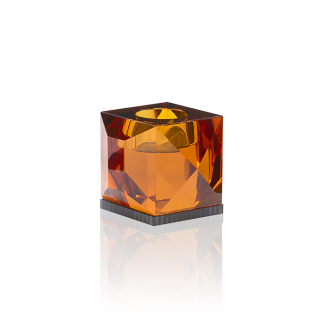 Ophelia Candleholder, Amber/Black